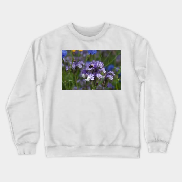 Blue Tansey and Buzzy Bee (2) Crewneck Sweatshirt by Violaman